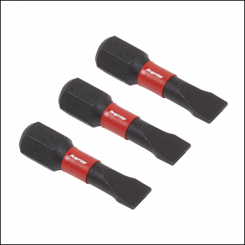 Sealey AK8202 Premier Slotted Impact Power Tool Bits 5.5 x 25mm 3pc