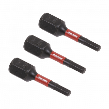 Sealey AK8210 Premier Hex Impact Power Tool Bits 2.5 x 25mm 3pc