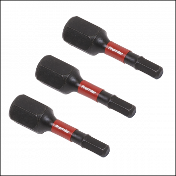 Sealey AK8211 Premier Hex Impact Power Tool Bits 3 x 25mm 3pc