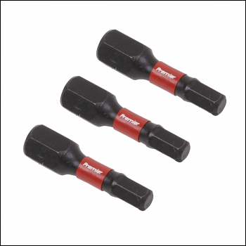 Sealey AK8212 Premier Hex Impact Power Tool Bits 4 x 25mm 3pc