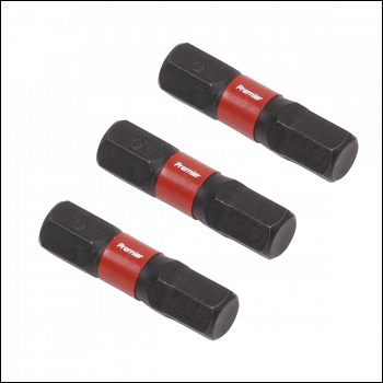Sealey AK8214 Premier Hex Impact Power Tool Bits 6 x 25mm 3pc