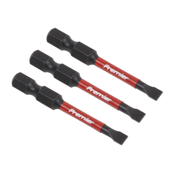 Sealey AK8226 Premier Slotted Impact Power Tool Bits 4.5 x 50mm 3pc
