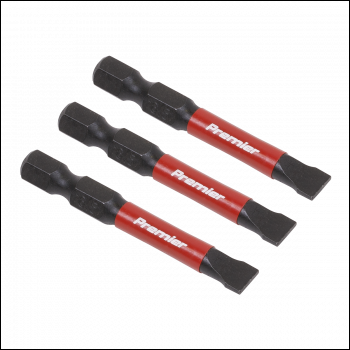 Sealey AK8228 Premier Slotted Impact Power Tool Bits 6.5 x 50mm 3pc