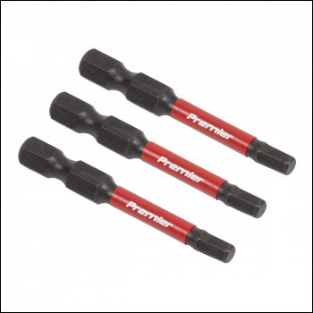 Sealey AK8237 Premier Hex Impact Power Tool Bits 4 x 50mm 3pc