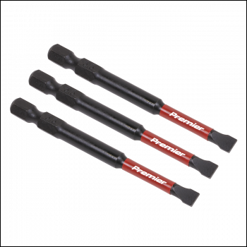 Sealey AK8252 Premier Slotted Impact Power Tool Bits 5.5 x 75mm 3pc