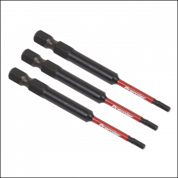 Sealey AK8260 Hex 2.5mm Impact Power Tool Bits 75mm - 3pc