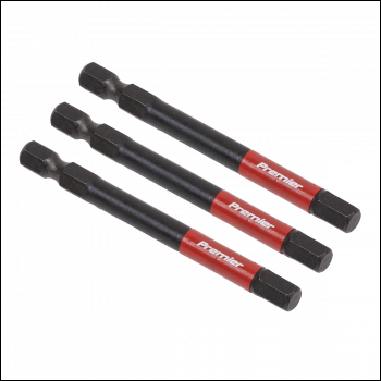 Sealey AK8264 Premier Hex Impact Power Tool Bits 6 x 75mm 3pc