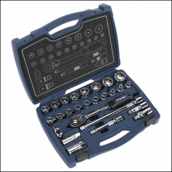 Sealey AK8992 Premier Socket Set 1/2 inch Sq Drive 26pc