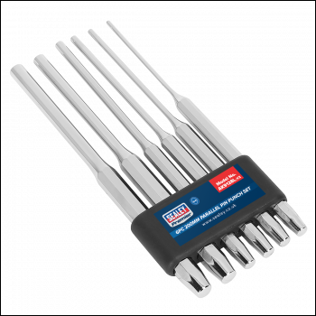 Sealey AK9128L Premier Long Parallel Pin Punch Set 6pc