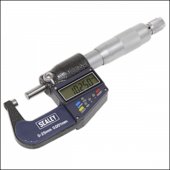 Sealey AK9635D Digital External Micrometer 0-25mm(0-1 inch )