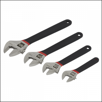 Sealey AK9935 Premier Adjustable Wrench Set Ni-Fe Finish 4pc