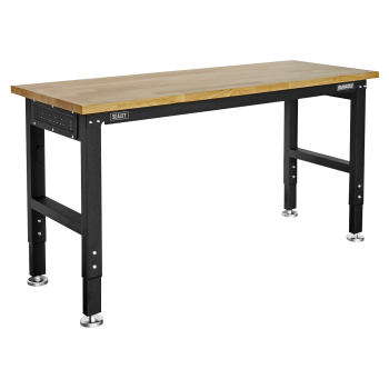 Sealey AP0617 Superline PRO® Black Edition Heavy-Duty Steel Adjustable Workbench with Wooden Worktop 1524mm