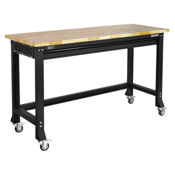 Sealey AP0620M Superline PRO® Black Edition Heavy-Duty Steel Mobile Workbench with Wooden Worktop 1524mm