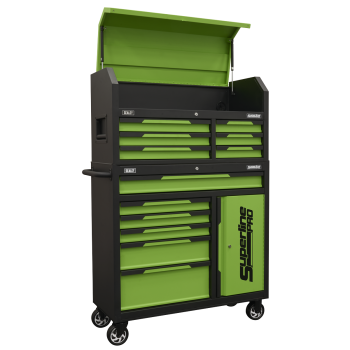 Sealey AP1080HVG Superline Pro® Topchest & Rollcab Combination 12 Drawer & 1 Door Cupboard - Green