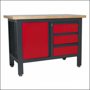 Sealey AP1372B Workbench with 3 Drawers & Cupboard