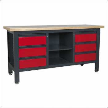 Sealey AP1905D Workbench with 6 Drawers & Open Storage