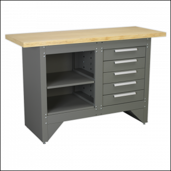 Sealey AP2030BB Heavy-Duty Workbench with 5 Drawers