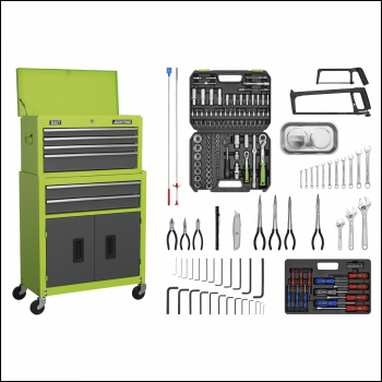 Sealey AP2200COMBOHV American PRO® Topchest & Rollcab Combination 6 Drawer with 170pc Tool Kit - Green/Grey