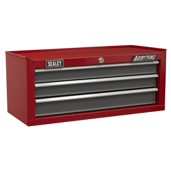Sealey AP22309BB American PRO® Mid-Box Tool Chest 3 Drawer - Red/Grey
