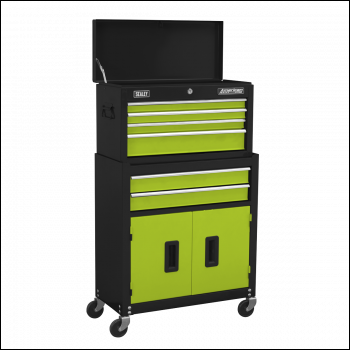 Sealey AP22HVG Topchest & Rollcab Combination 6 Drawer with Ball-Bearing Slides - Green