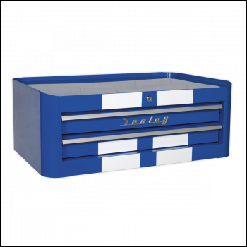 Sealey AP28102BWS Mid-Box Tool Chest 2 Drawer Retro Style - Blue with White Stripes