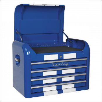 Sealey AP28104BWS Premier™ Retro Style Topchest 4 Drawer - Blue with White Stripes