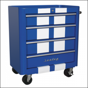 Sealey AP28204BWS Premier™ Retro Style Rollcab 4 Drawer - Blue with White Stripes