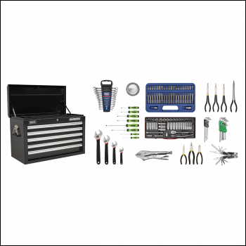 Sealey AP33059BCOMBO Superline PRO® Topchest 5 Drawer with 139pc Tool Kit - Black
