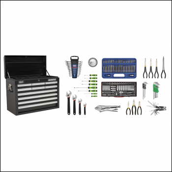 Sealey AP33109BCOMBO Superline PRO® Topchest 10 Drawer with 140pc Tool Kit - Black