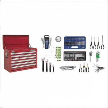 Sealey AP33109COMBO Superline PRO® Topchest 10 Drawer with 139pc Tool Kit - Red