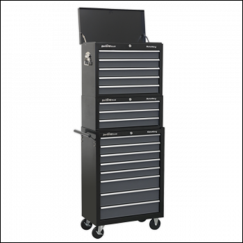 Sealey AP35STACK American PRO® Tool Chest Combination 16 Drawer - Black/Grey