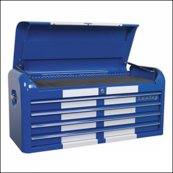 Sealey AP41104BWS Premier™ Retro Style Wide Topchest 4 Drawer - Blue with White Stripes