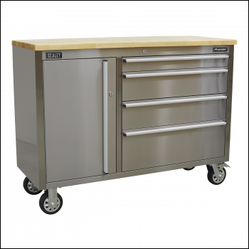 Sealey AP4804SS Premier™ Mobile Stainless Steel Tool Cabinet 4 Drawer