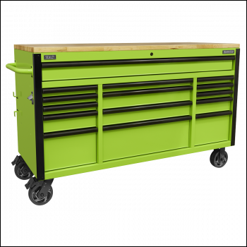 Sealey AP6115BE 15 Drawer Mobile Trolley with Wooden Worktop 1549mm