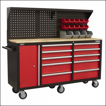 Sealey AP6310 Superline PRO® Mobile Workstation with Backboard 10 Drawer