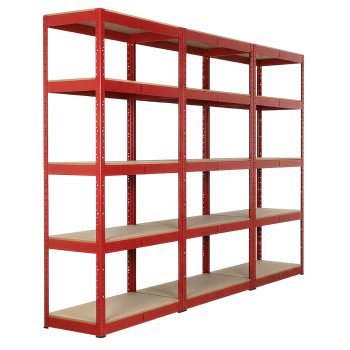 Sealey AP6350COMBO1 Racking Unit with 5 Shelves 350kg Capacity Per Level - Set of 3