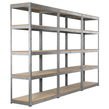 Sealey AP6350GSCOMBO1 Racking Unit with 5 Shelves 350kg Capacity Per Level - Set of 3