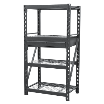 Sealey AP6372COMBO1 Heavy-Duty Racking Unit with 4 Mesh Shelves & Single Drawer 640kg Capacity Per Level