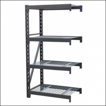 Sealey AP6372E Heavy-Duty Racking Extension Pack with 4 Mesh Shelves 640kg Capacity Per Level