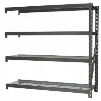 Sealey AP6572E Heavy-Duty Racking Extension Pack with 4 Mesh Shelves 640kg Capacity Per Level