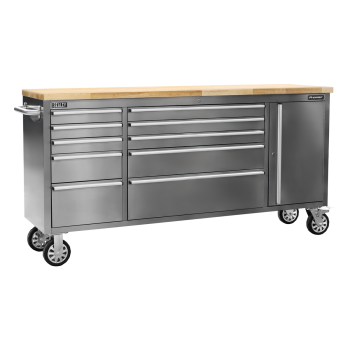 Sealey AP7210SS Premier™ Mobile Stainless Steel Tool Cabinet & Cupboard 10 Drawer