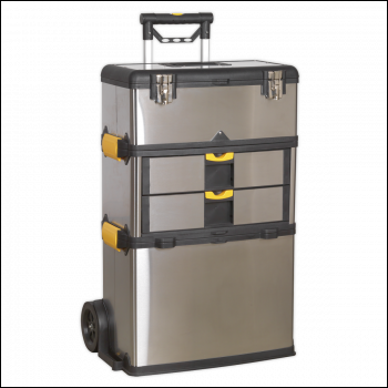 Sealey AP855 Mobile Stainless Steel/Composite Toolbox with 3 Compartments