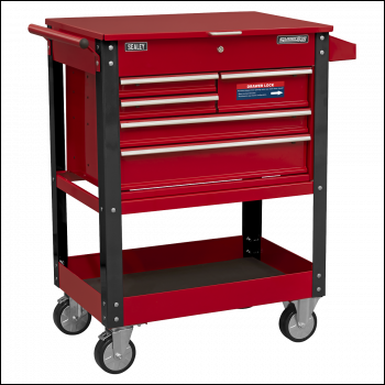 Sealey AP890M Superline PRO® Heavy-Duty Mobile Tool & Parts Trolley with 5 Drawers & Lockable Top