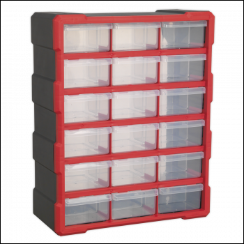 Sealey APDC18R Cabinet Box 18 Drawer - Red/Black