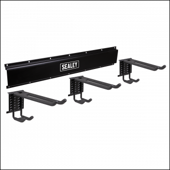 Sealey APHKIT10 Wall Mounting Storage Rail with 3 Dual Hooks