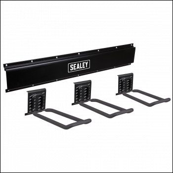 Sealey APHKIT7 Wall Mounting Storage Rail with 3 Closed End Hooks