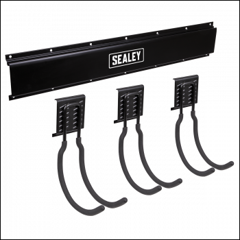 Sealey APHKIT8 Wall Mounting Storage Rail with 3 Large Hooks