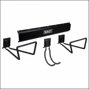 Sealey APHKIT9 Wall Mounting Storage Rail with 3 Large Hooks