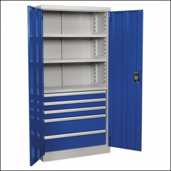 Sealey APICCOMBO5 Premier Industrial™ Cabinet with 5 Drawers & 3 Shelves 1800mm