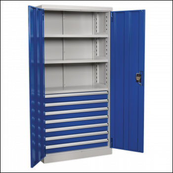 Sealey APICCOMBO7 Premier Industrial™ Cabinet with 7 Drawers & 3 Shelves 1800mm